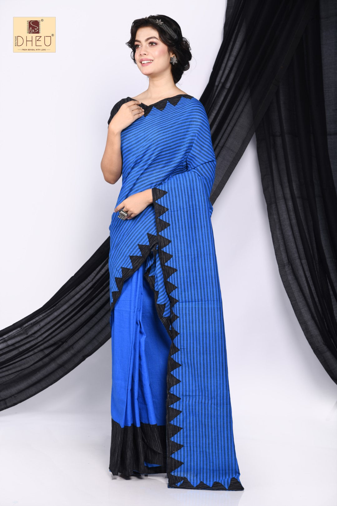Monkshood Blue- Mekhela Couple set