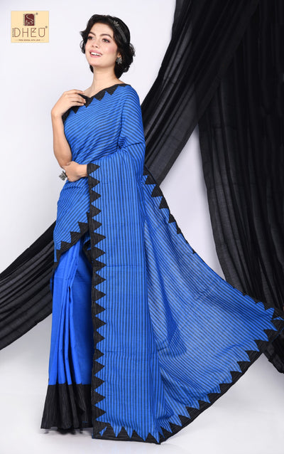 Monkshood Blue- Mekhela Couple set