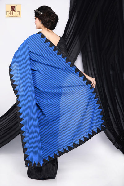 Monkshood Blue- Mekhela Couple set