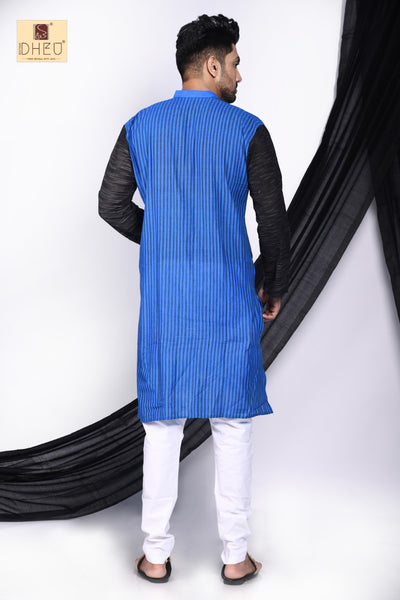 Monkshood Blue- Mekhela Couple set