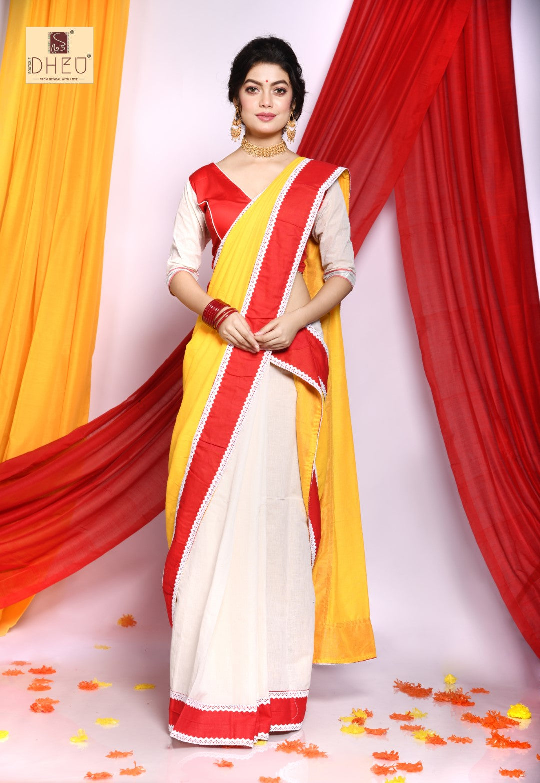 Gaye Holud- Dheu Designer Mekhela Couple set