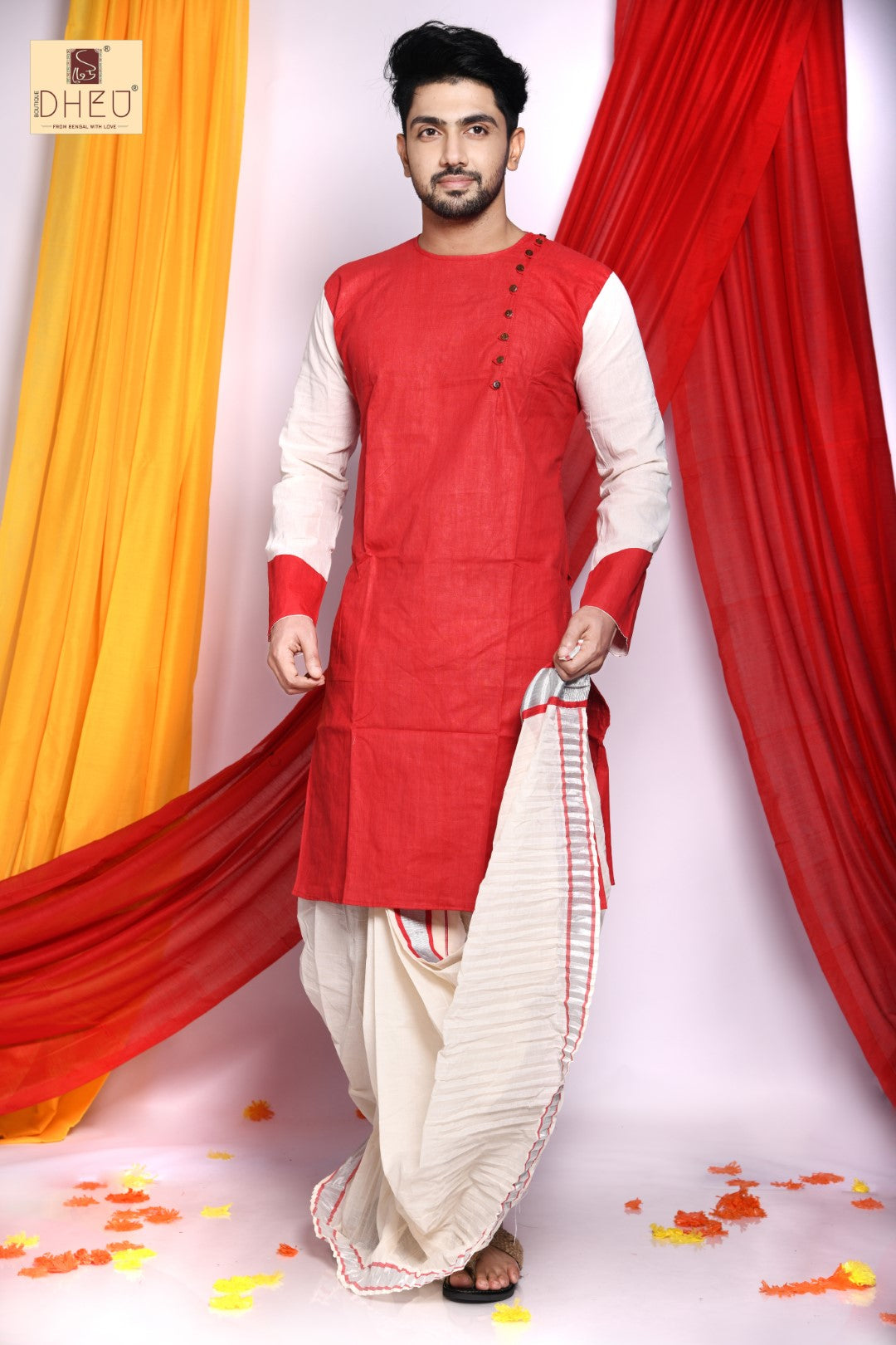 Gaye Holud- Mekhela-Kurta Couple Set