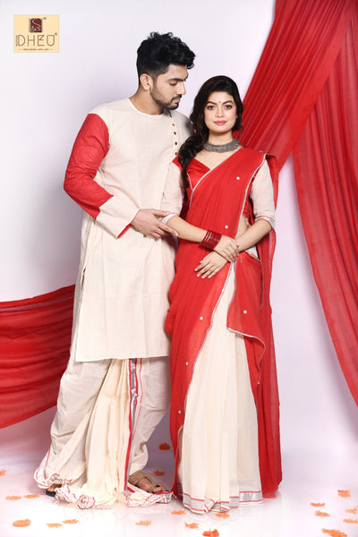 Notun Bou - Dheu Designer Mekhela Couple set