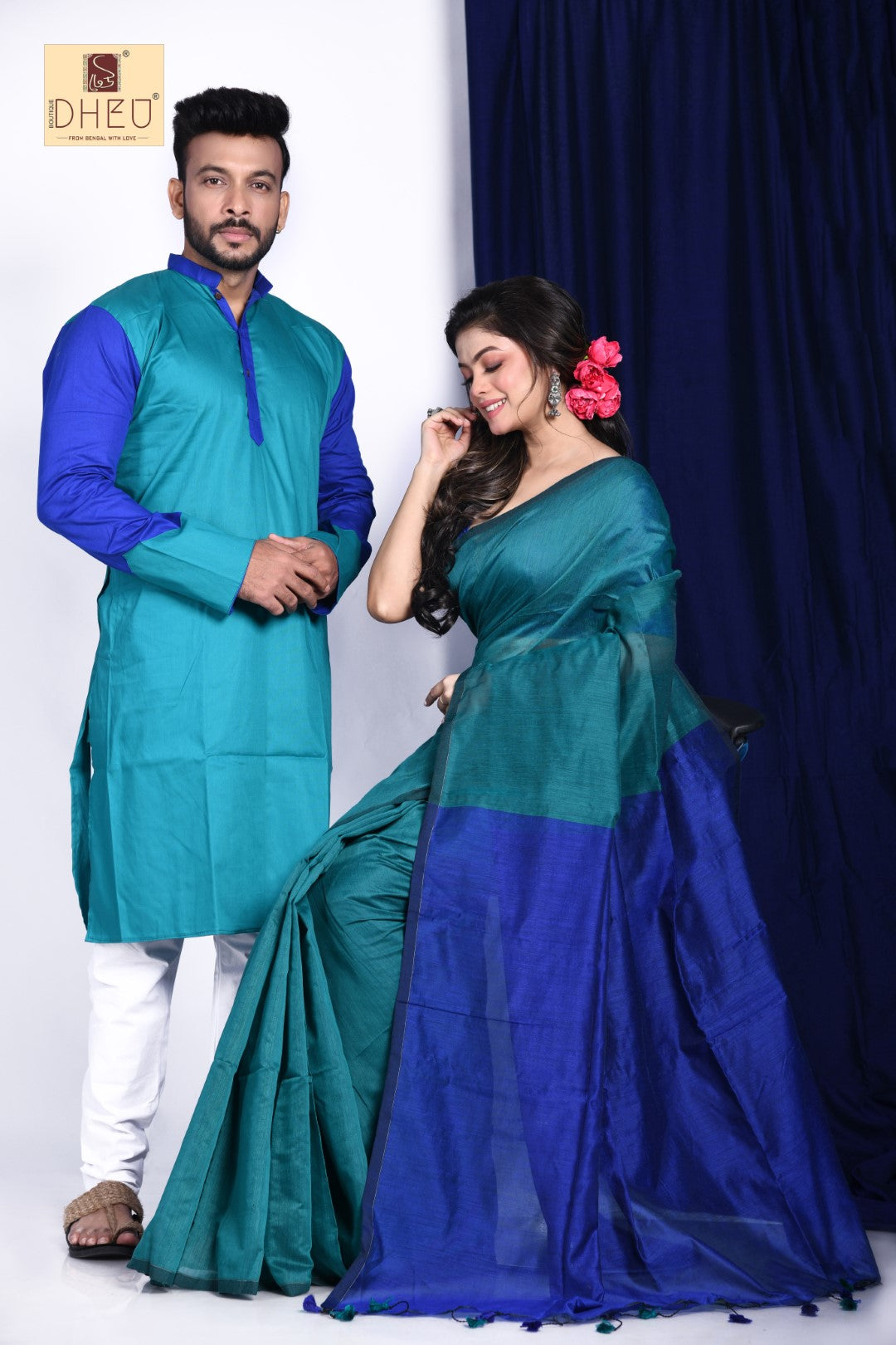 Tum Ho to- Saree-Kurta Couple Set