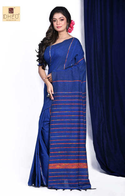 Periwinkle Blue – Handloom Khes Cotton Saree