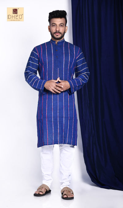 Periwinkle Blue- Khadi Couple Set