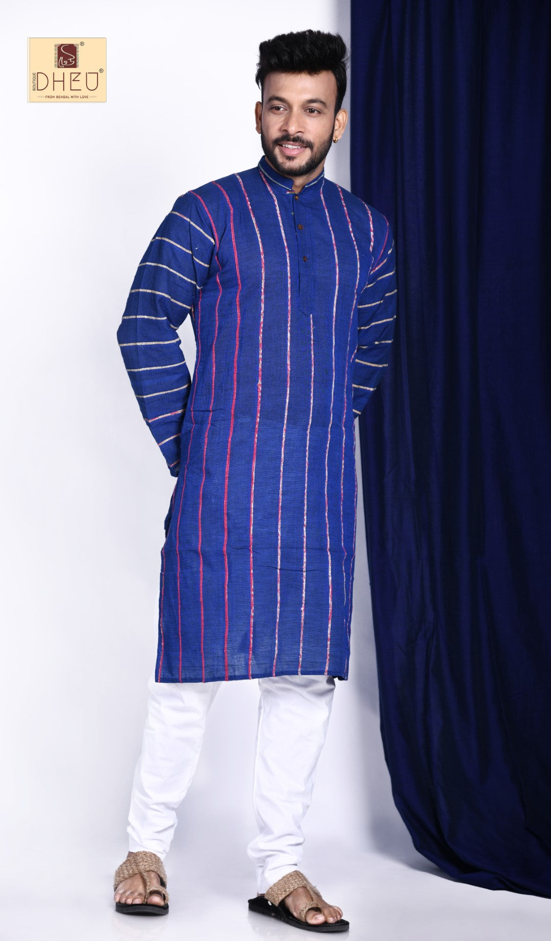 Periwinkle Blue- Khadi Couple Set