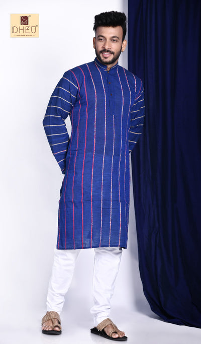Periwinkle Blue- Khadi Couple Set