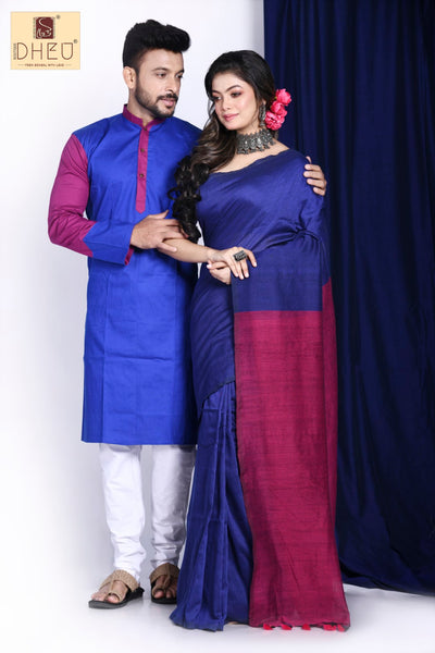 amaro Porano Jaha Chay- Handloom Kurta-Saree Couple Set