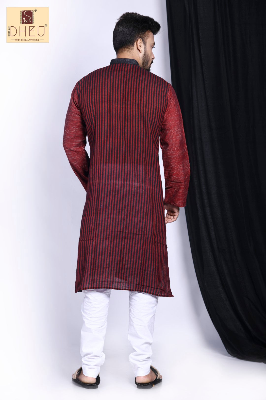 Handloom Linen Saree & Kurta Couple Set