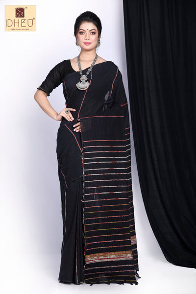 Midnite Black -Saree-Kurta Couple Set