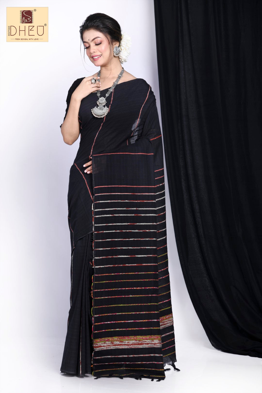 Midnite Black -Saree-Kurta Couple Set