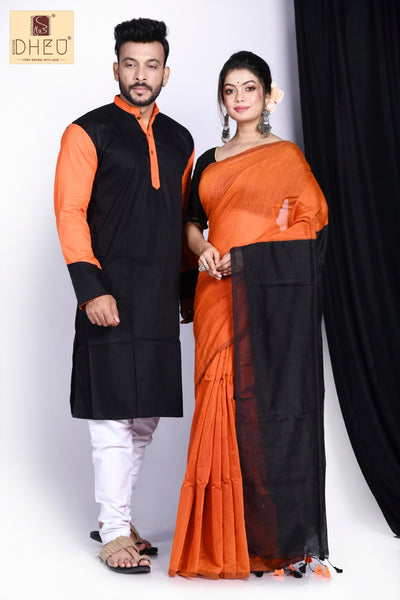 Saree Kurta Dhoti Couple set at Lowest Cost only at Boutique Dheu