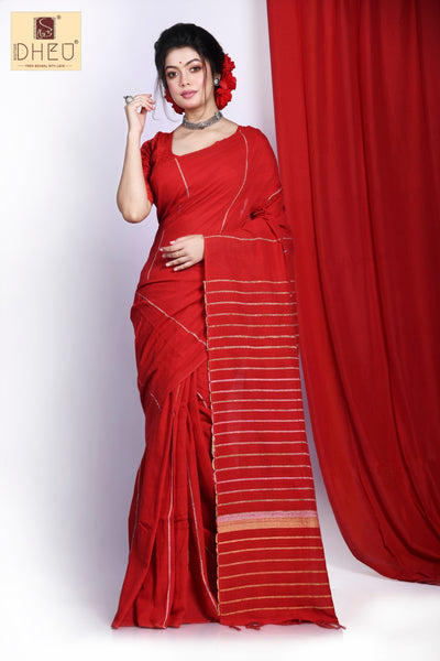 Begonia Red- Khadi Couple Set