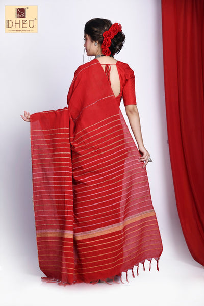 Begonia Red- Khadi Couple Set