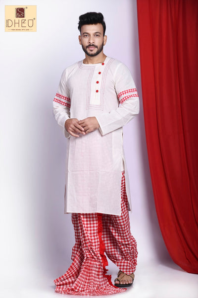 Maha Astamir Saaj- Saree-Kurta Couple Set