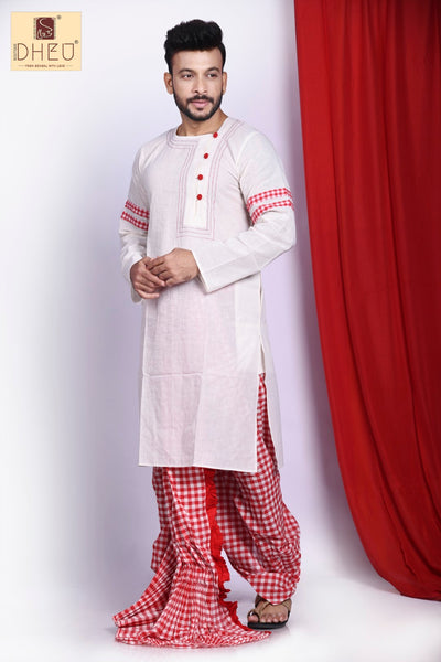 Maha Astamir Saaj- Saree-Kurta Couple Set