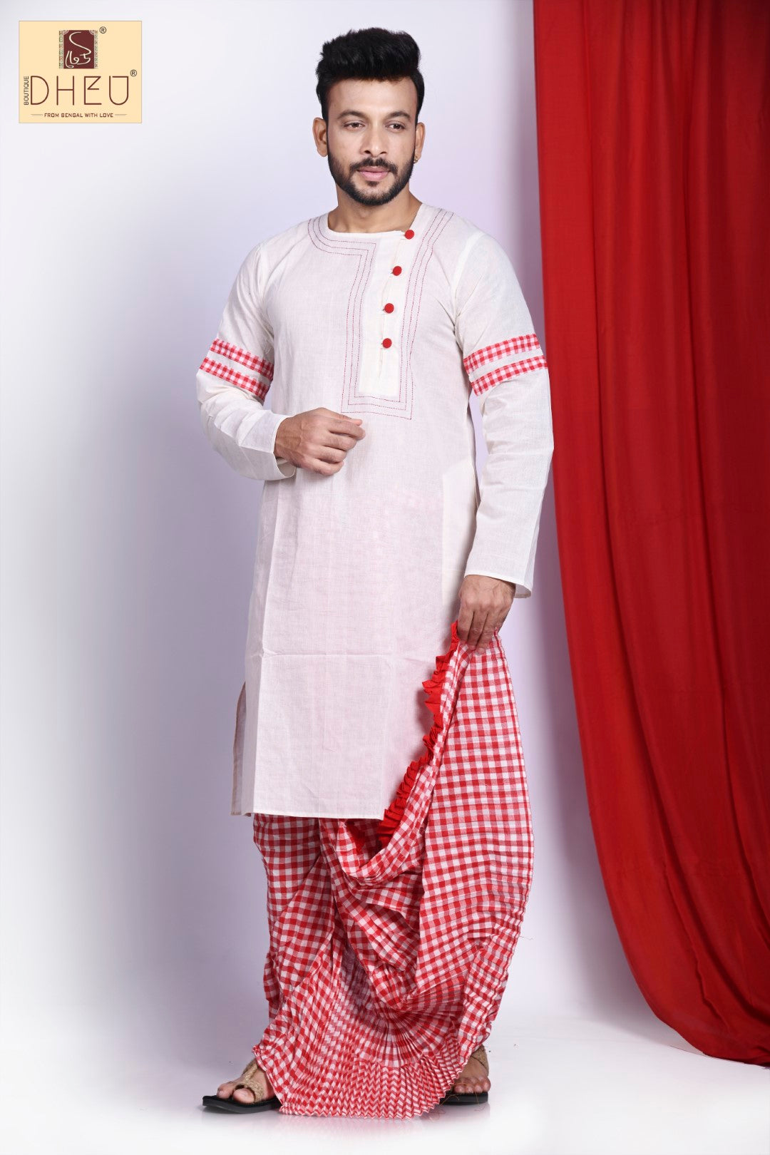 Maha Astamir Saaj- Saree-Kurta Couple Set