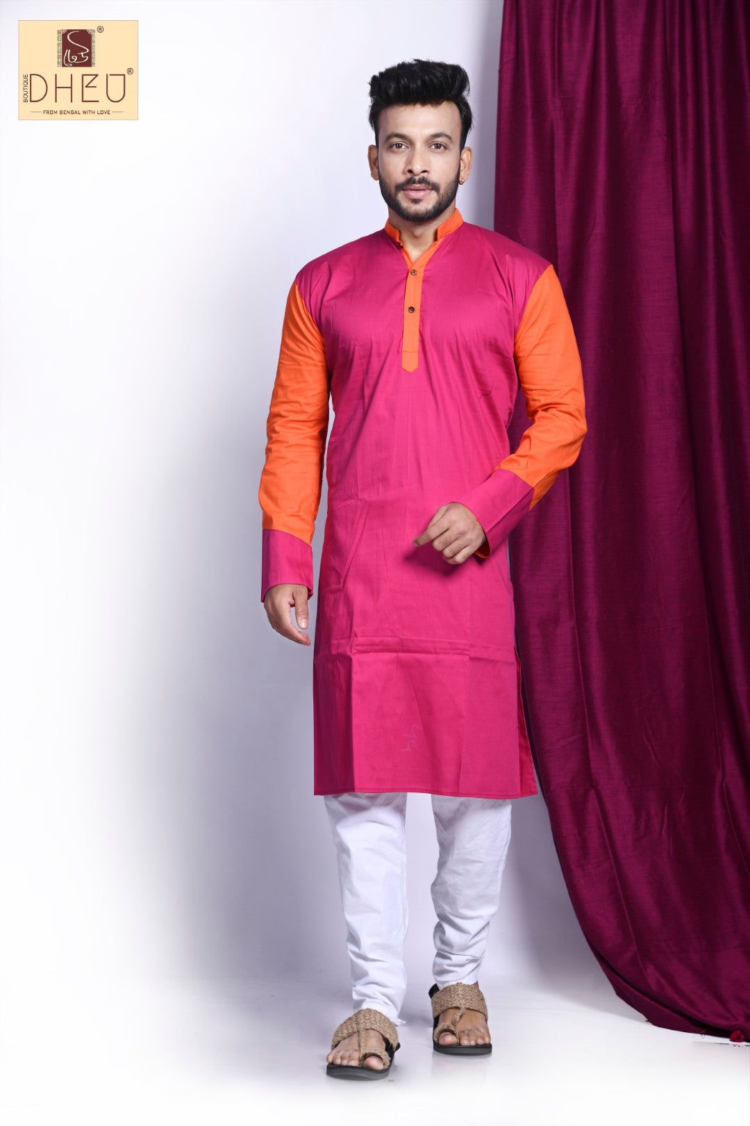 Amost Single 2-Handloom Kurta-Saree Couple Set