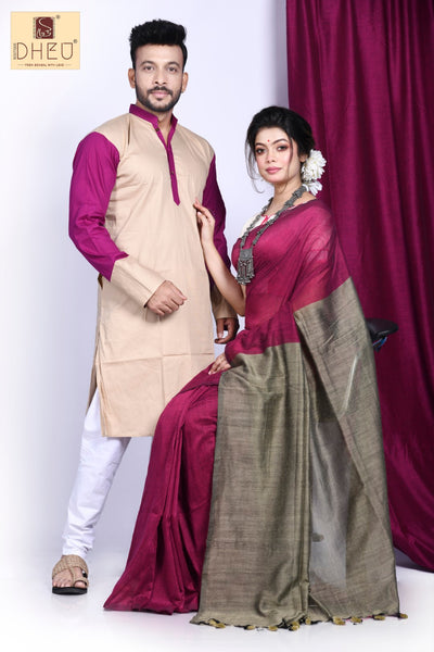 Bazigaar- Kurta-Saree Couple Set