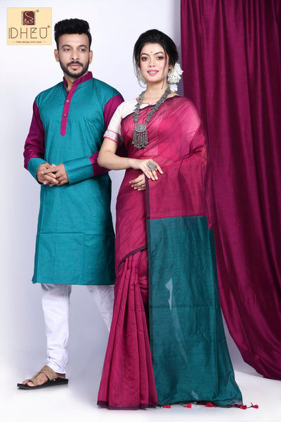 Festive Couple set-Kurta-Saree Couple Set