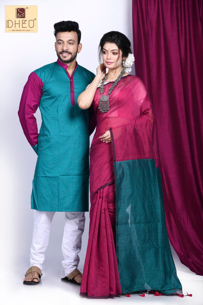 Festive Couple set-Kurta-Saree Couple Set