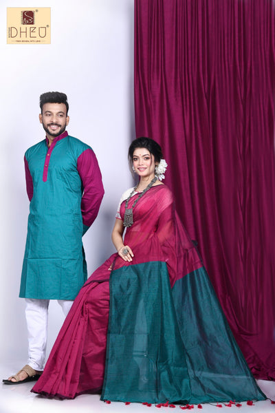 Festive Couple set-Kurta-Saree Couple Set