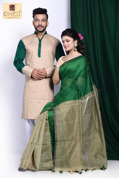 Kothay Khuji Tare-Saree-Kurta Couple Set