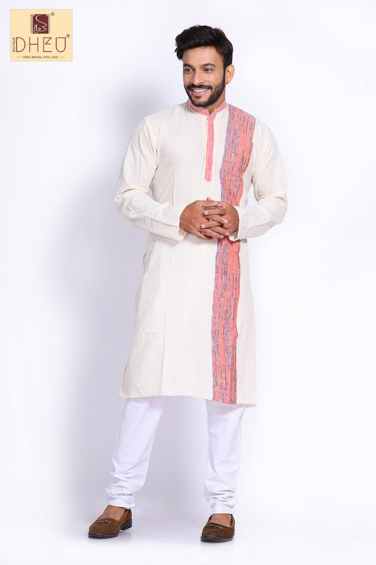 White Cotton Kurta for Men