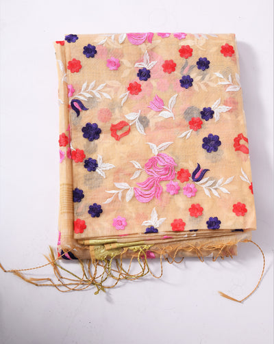 Muslin Embroidery saree