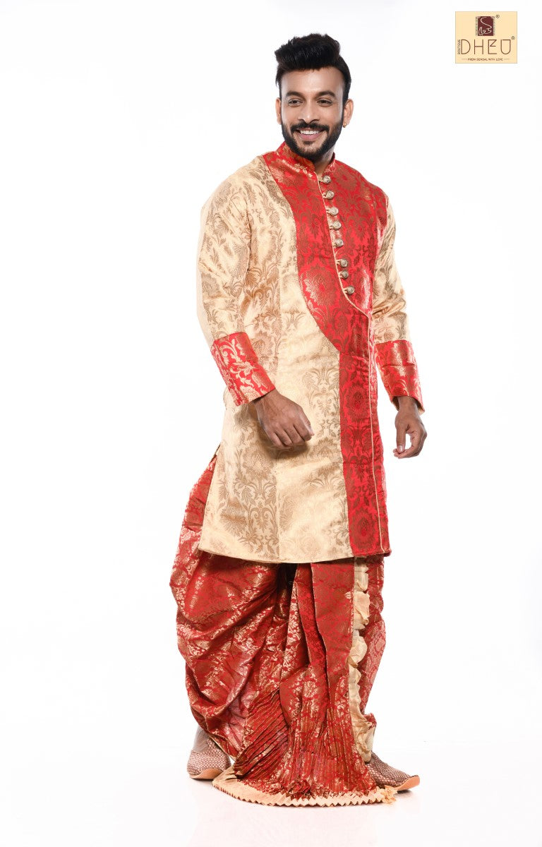 Bibaha Ovijan- Dheu Designer Dhoti(Optional)Kurta Set