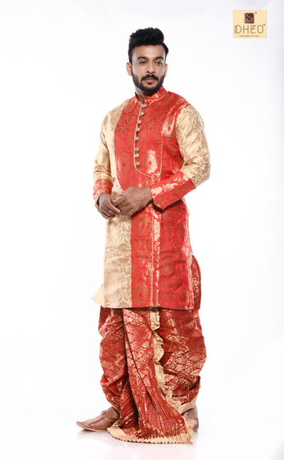 Bibaha Ovijan- Dheu Designer Dhoti(Optional)Kurta Set