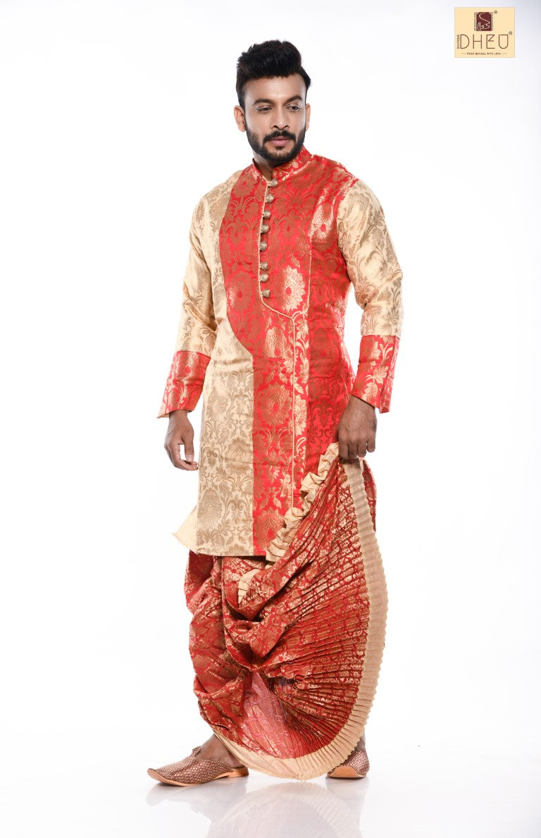 Bibaha Ovijan- Dheu Designer Dhoti(Optional)Kurta Set