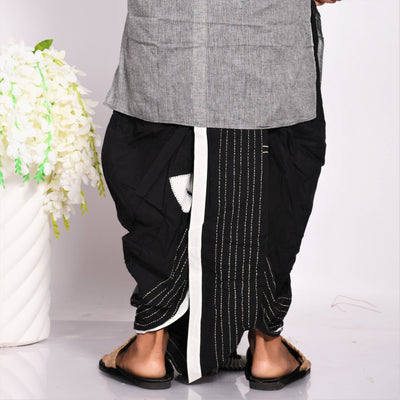 Designer Kantha & Applique Dhoti- Ready to wear