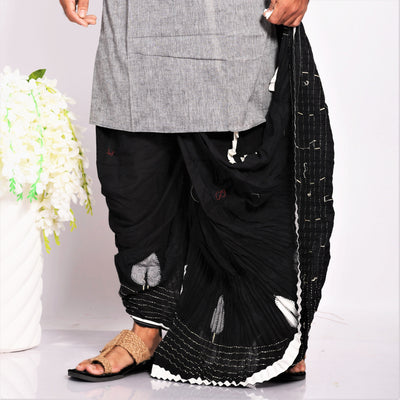 Designer Kantha & Applique Dhoti- Ready to wear
