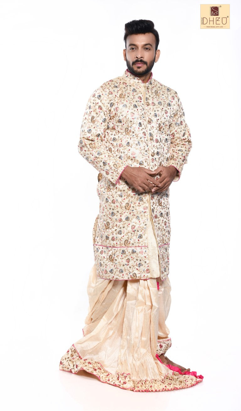 Wedding Saga- Dheu Designer Dhoti(Optional)Kurta Set