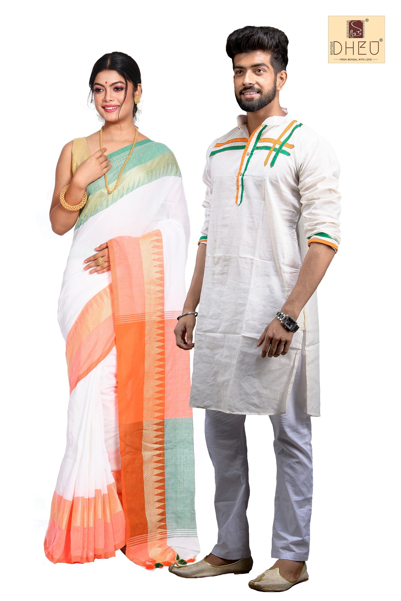 Independence Special Saree-Kurta Couple Set