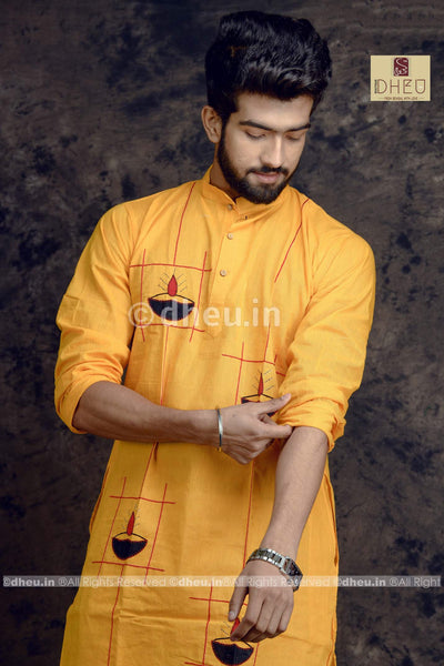 Diya-Handloom Cotton Applique kurta - Boutique Dheu