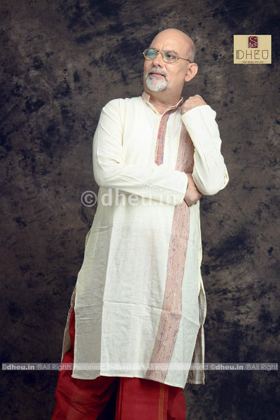 White Cotton Kurta for Men - Boutique Dheu