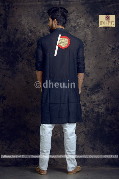 Pakha-Handloom Cotton Applique kurta - Boutique Dheu