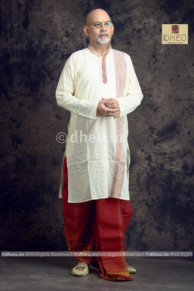 White Cotton Kurta for Men - Boutique Dheu