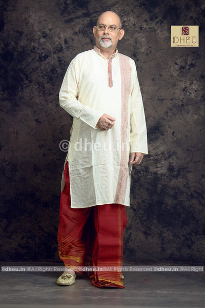 White Cotton Kurta for Men - Boutique Dheu